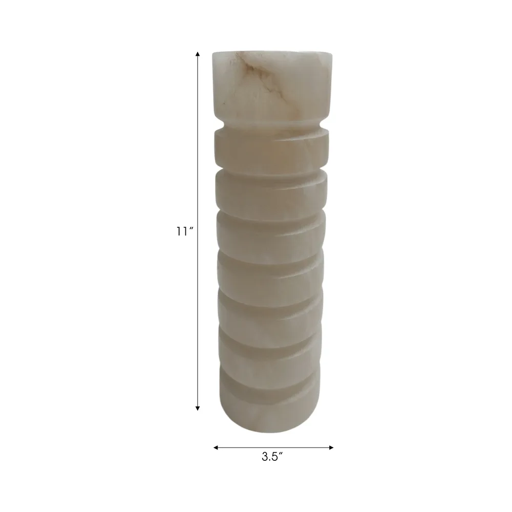 FERRISSIDE WHITE CANDLE HOLDER 11 (IN)