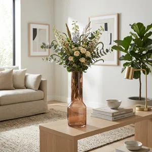 HOLLISBEACH BROWN GLASS VASE 16 (IN) 2
