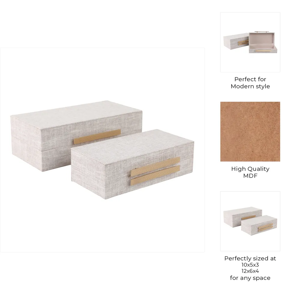 HARLANWELL SET OF 2 WHITE BOXES 5 (IN)
