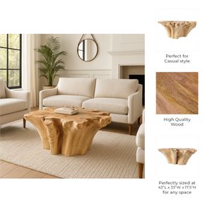 SHELTONFIELD TAN COFFEE TABLE 18 (IN) 11