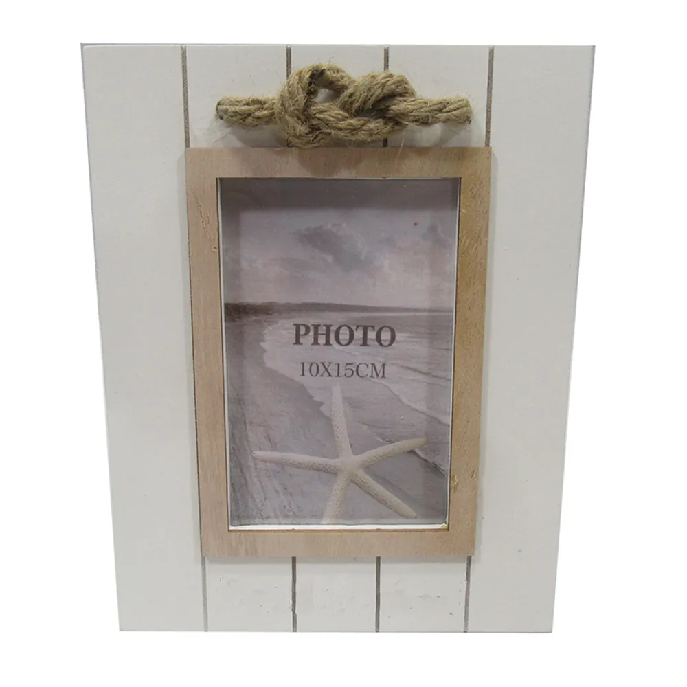 9" WHITE FRAME WITH ROPE KNOT