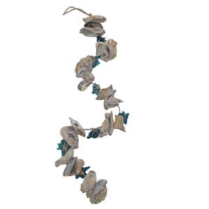 36" SHELL AND SEAGLASS GARLAND 1