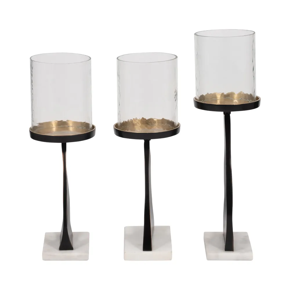 PALMERLAKE SET OF 3 BLACK CANDLE HOLDER 15 (IN)