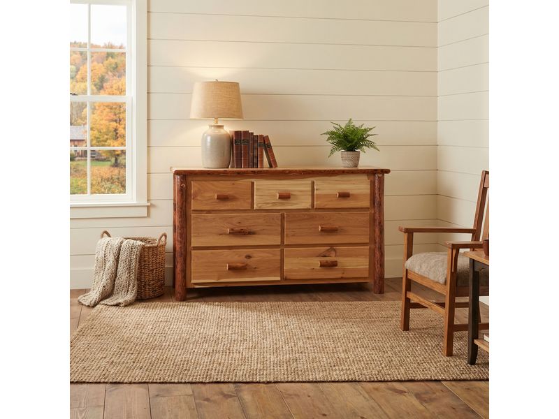 Hickory Log Seven Drawer Dresser - Slate - Premium Line 1