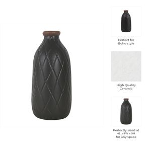 EMMONSFORD BLACK VASE 9 (IN) 11