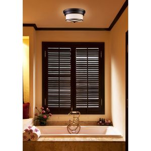 Noor 13'' Wide 2-Light Flush Mount - Oiled Bronze 6