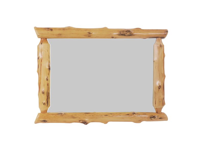 Cedar Log  Half-Log Mirror - With Glass - Natural - 32"W x 36"H 1