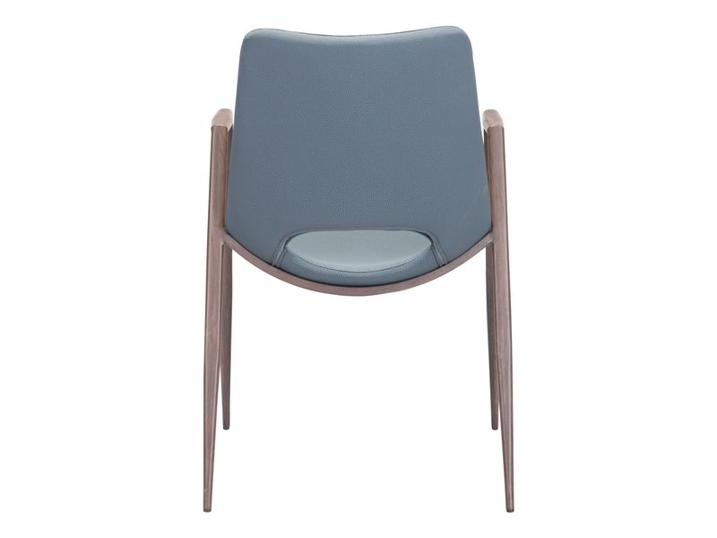 Desi Dining Chair Azure Gray & Walnut 5