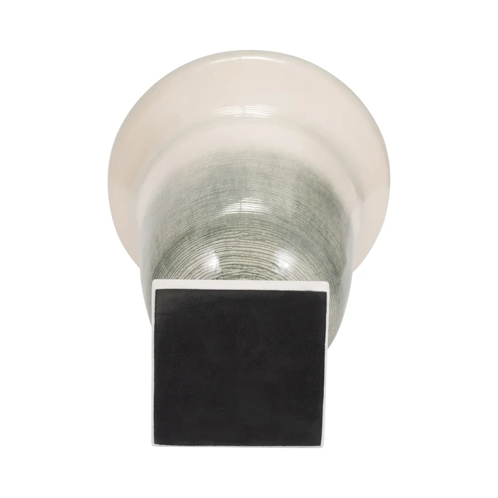 ERWINLAND GREEN GLASS VASE 14 (IN)