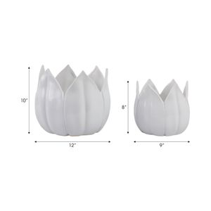 GENTRYWIND SET OF 2 WHITE PLANTER 10 (IN) 8