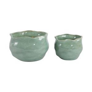 DRAPERSTONE SET OF 2 GREEN PLANTER 9 (IN) 5