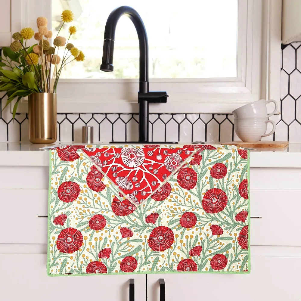 Camellia Bouquet Eco Kitchen Tea Towel