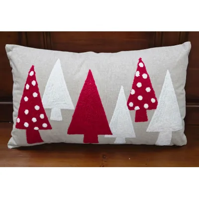 Rectangle Red Tree Pillow 12x19.5x1in