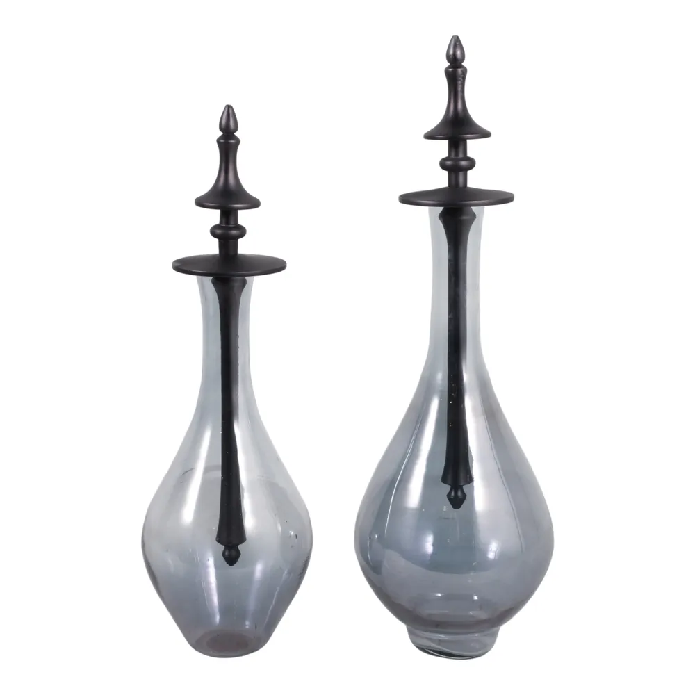 RUBYLAND SET OF 2 GRAY JARS 18 (IN)