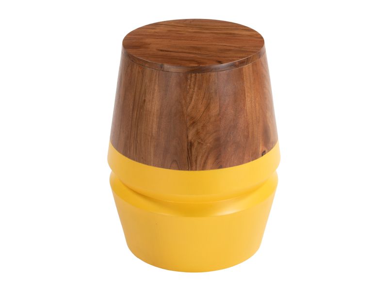 Tornos Side Table Walnut & Yellow 3