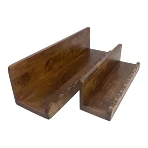 HAYFIELDWOOD SET OF 2 BROWN WALL SHELF 5 (IN) 2