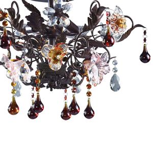 Cristallo Fiore 19'' Wide 3-Light Semi Flush Mount - Deep Rust 4
