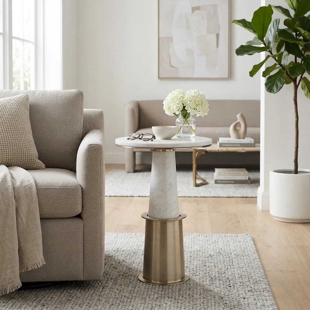 NADIARIDGE WHITE TABLE 22 (IN)