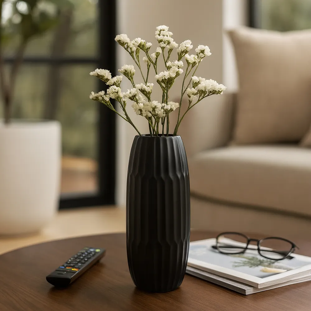 EVANDERGROVE BLACK VASE 16 (IN)