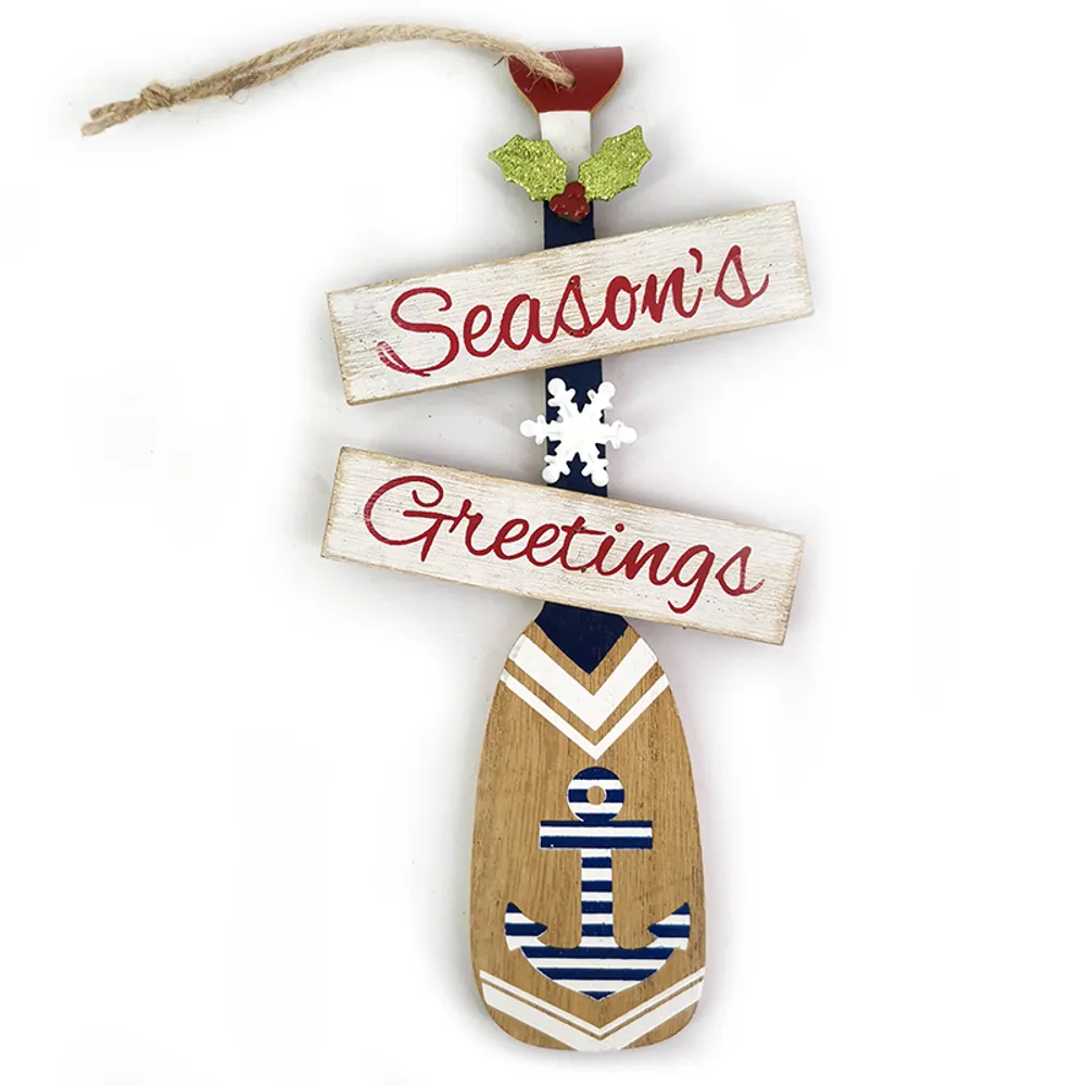 7-1/2" WOODEN PADDLE ORNAMENT