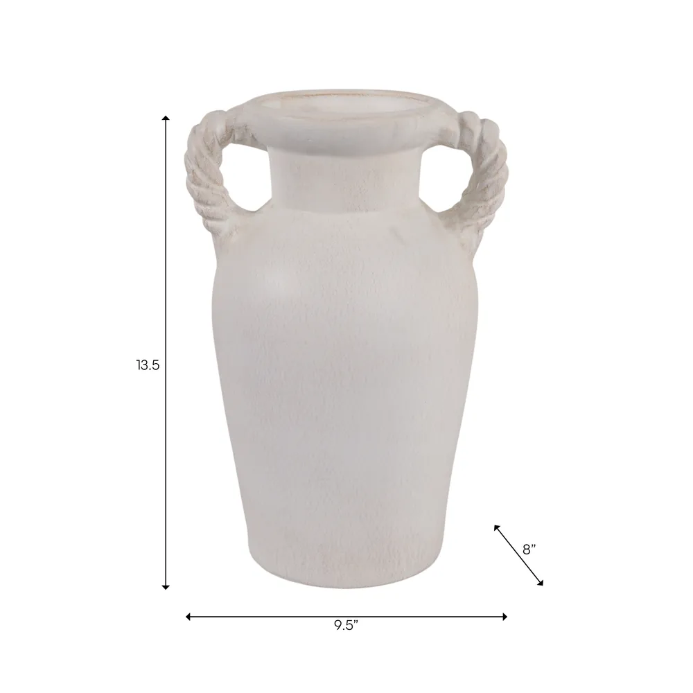CLOVERWIND WHITE VASE 14 (IN)