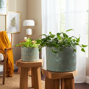 MORGANWIND SET OF 2 GREEN PLANTER 7 (IN) 11