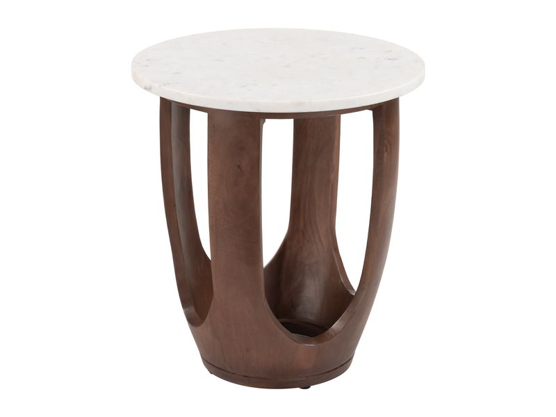 Vaan Side Table White & Walnut 5