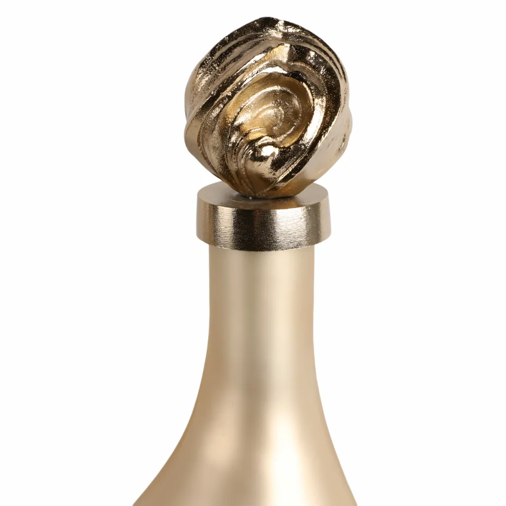 BAKERSHAW GOLD GLASS VASE 22 (IN)