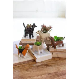 Set of 5 Ceramic Dog Planters 1