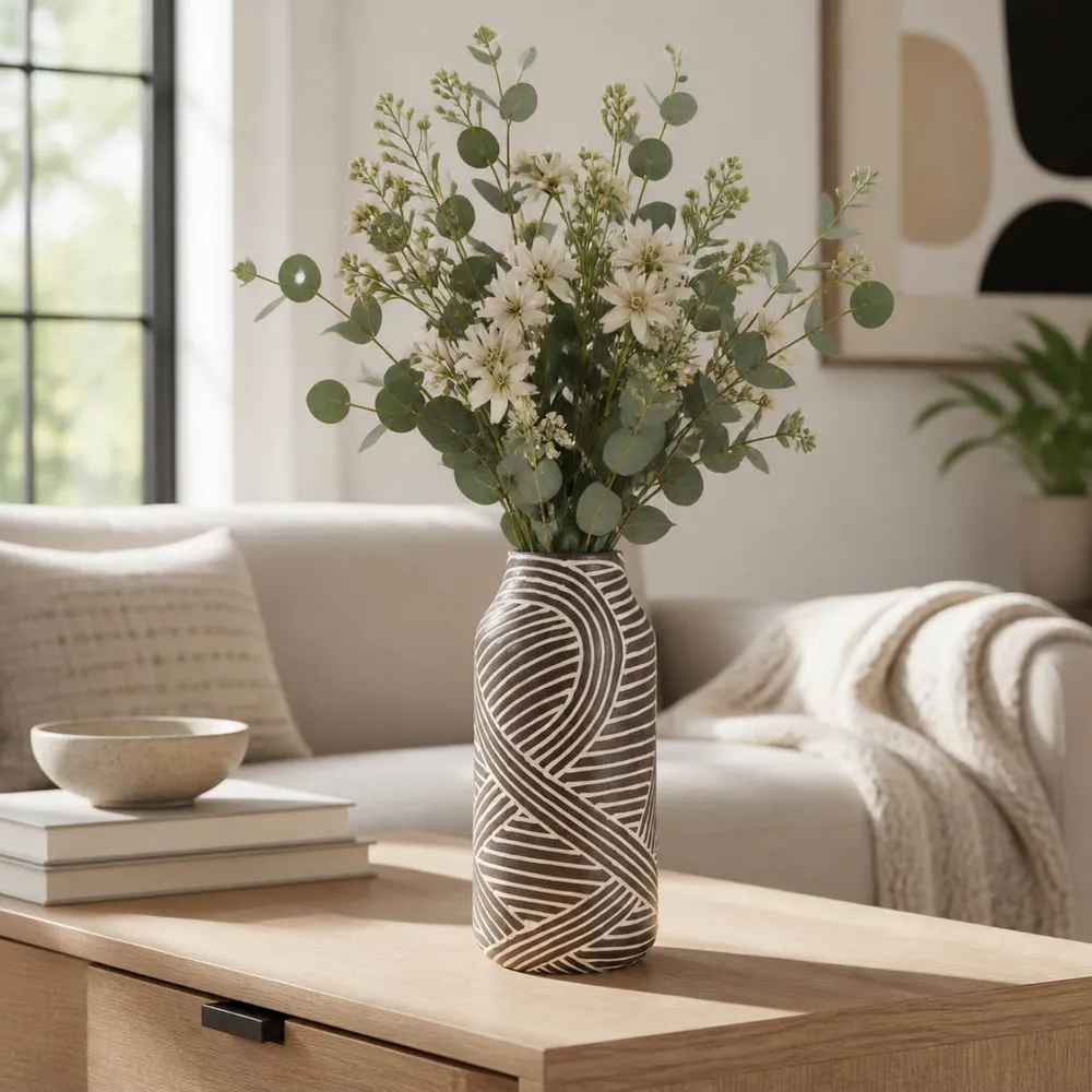 NOLANRUN BROWN VASE 13 (IN)