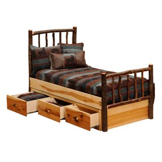 Hickory Log Three Drawer Underbed Dresser  - Double/Single - Espresso