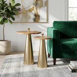 LOCHSHAW SET OF 2 GOLD TABLE 22 (IN) 9