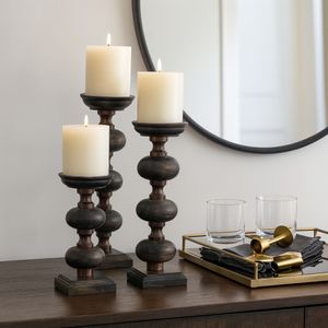JULIANROSE SET OF 3 BLACK CANDLESTICK 23 (IN) 2