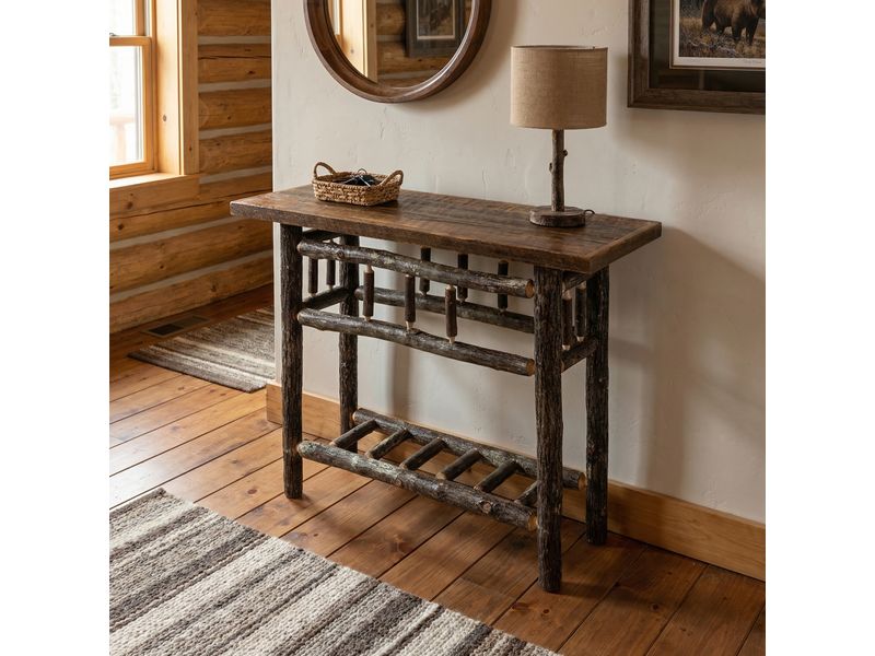Appalachian Open Sofa Table with Barnwood Top 1
