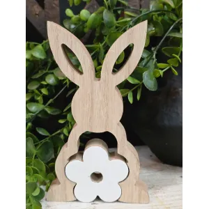 Bunny with Enamel Flower Cutouts 3D 7in 2