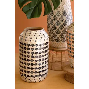 Spun Bamboo Vase with Multi-Color Capiz Shell Detail / #3 2