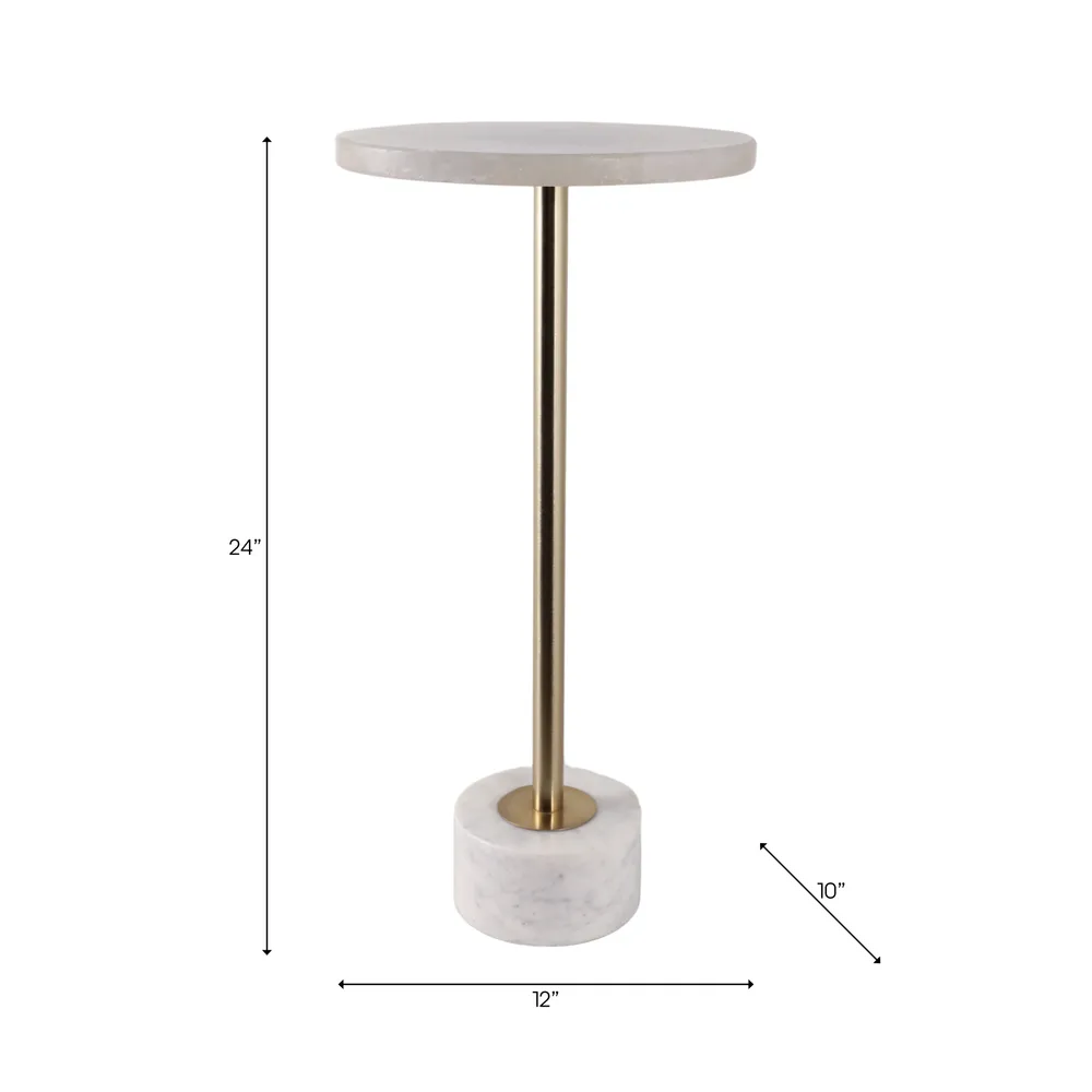MERCERCLIFF WHITE TABLE 24 (IN)
