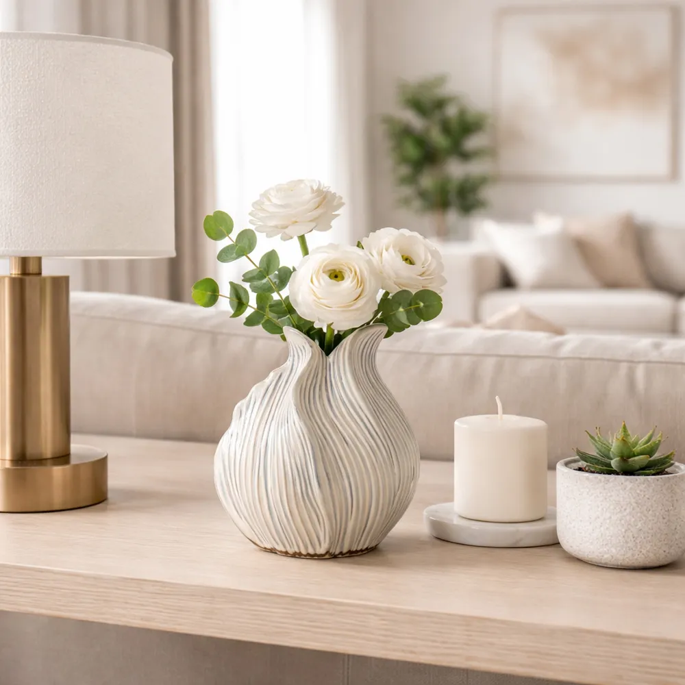 DYLANWORTH WHITE VASE 8 (IN)