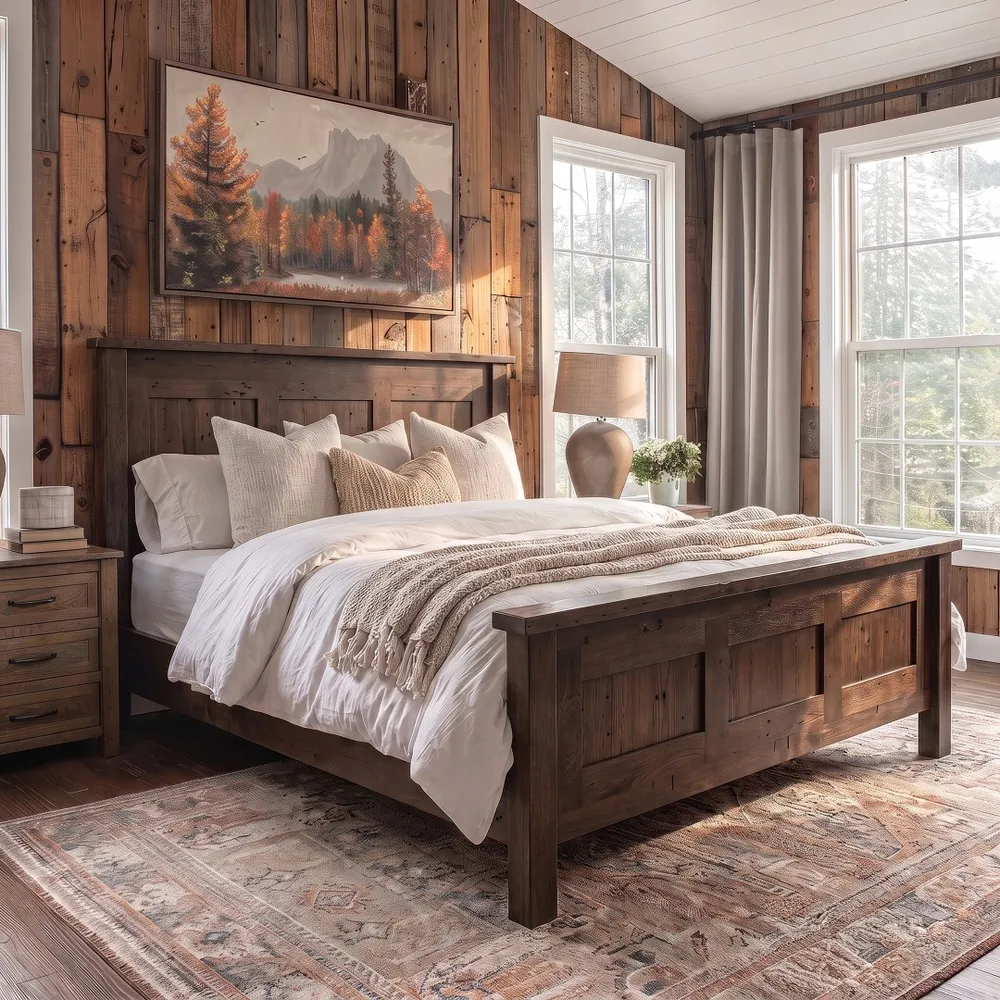 Heritage Oak Haven Cal King Bed with Low Profile Footboard