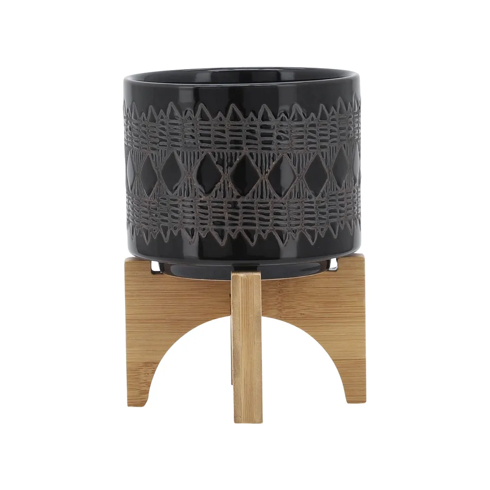 DREWSIDE BLACK PLANTER 6 (IN)