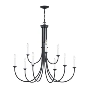 Meadowview 36'' Wide 9-Light Chandelier - Matte Black 1