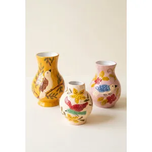Set of 3 Ceramic Bird Vases 4