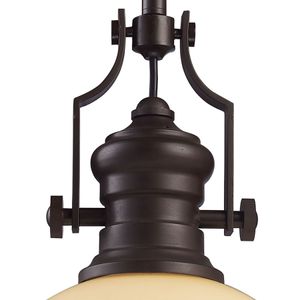 Chadwick 13'' Wide 1-Light Pendant - Oiled Bronze with Off White 3