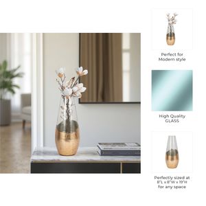 REEDMORE CLEAR GLASS VASE 19 (IN) 9