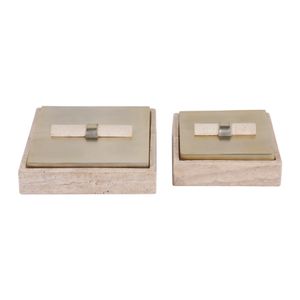 BAYARDWOOD SET OF 2 GOLD BOXES 4 (IN) 1