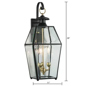 Olde Colony 27'' High 3-Light Outdoor Sconce - Black 2