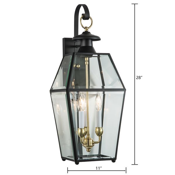 Olde Colony 27'' High 3-Light Outdoor Sconce - Black