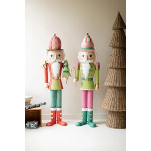 Set of 2 Life-Size Painted Metal Nutcrackers 4