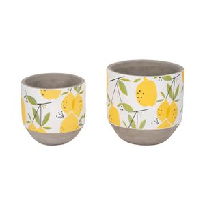 HATCHERGATE SET OF 2 YELLOW PLANTER 7 (IN) 3