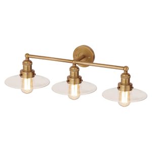 English Pub 28'' Wide 3-Light Vanity Light - Satin Brass 1